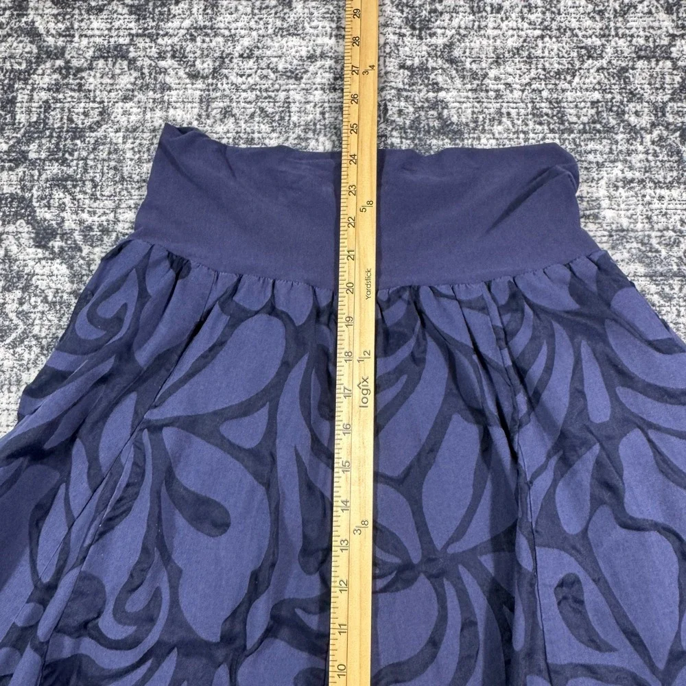 J.Crew Navy Blue Burnout Floral Skirt Wide Waistband Flared Mini Small‎